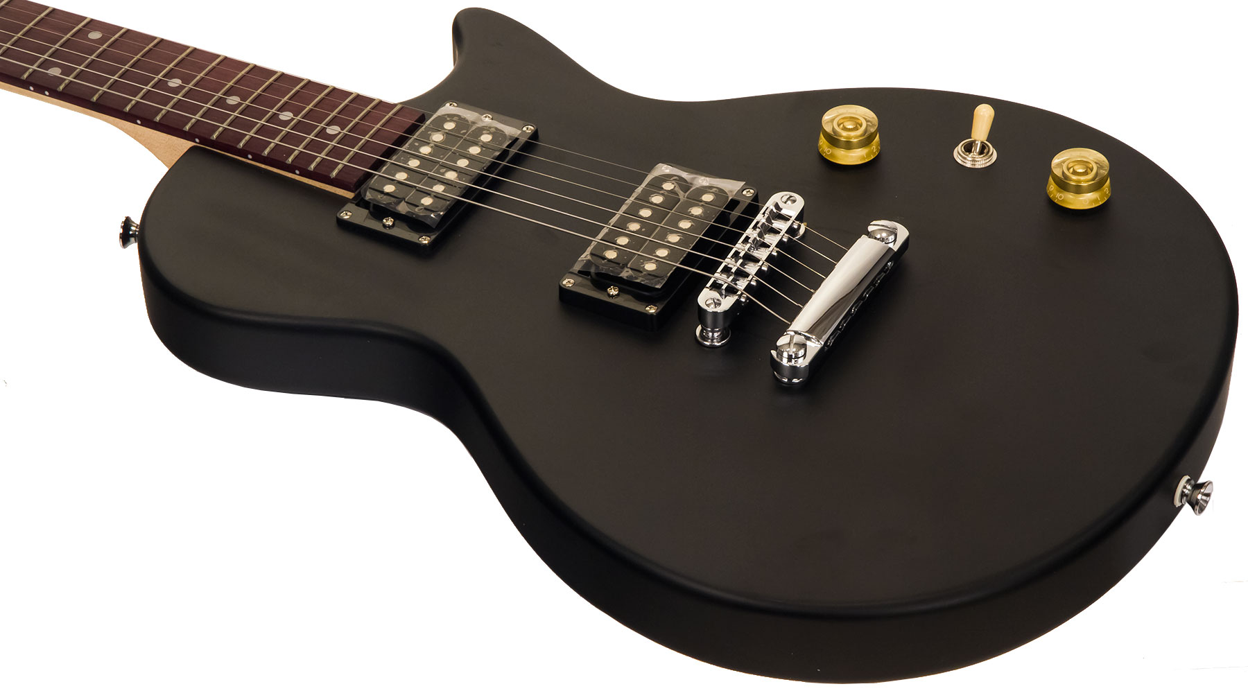 Eastone Lpl70 Hh Ht Pur - Black Satin - Enkel gesneden elektrische gitaar - Variation 2