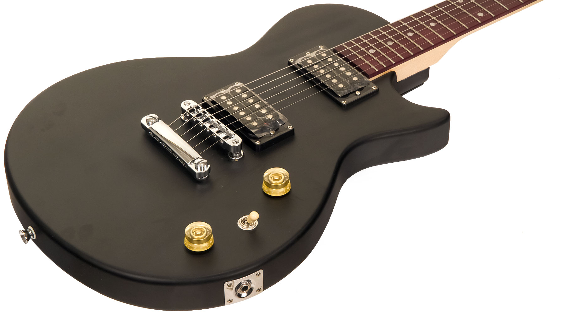 Eastone Lpl70 Hh Ht Pur - Black Satin - Enkel gesneden elektrische gitaar - Variation 1