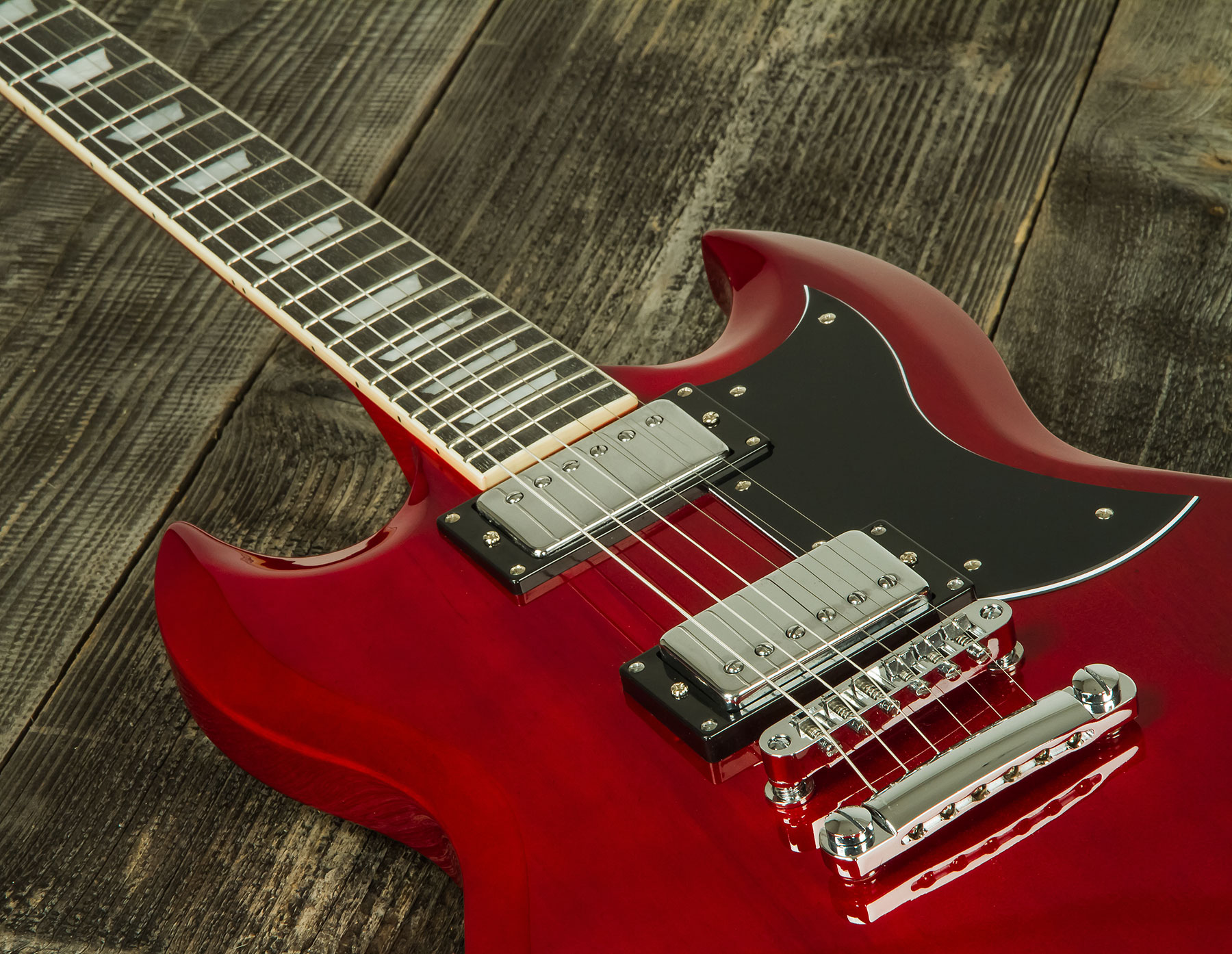 Eastone Sdc70 Hh Ht Pur - Red - Guitarra eléctrica de doble corte. - Variation 3
