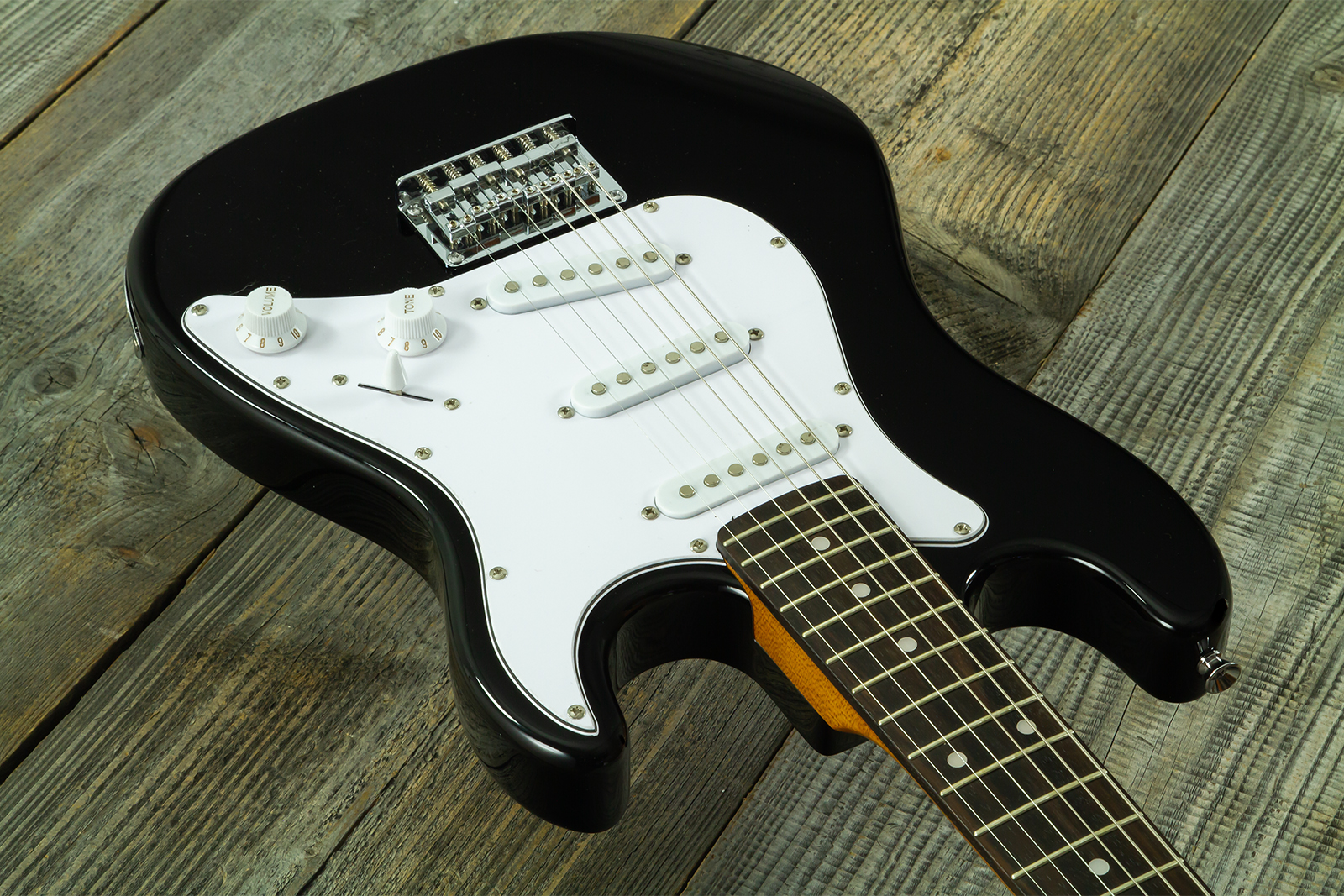 Eastone St-mini-blk 3s Trem Pur - Black - Elektrische gitaar voor kinderen - Variation 2