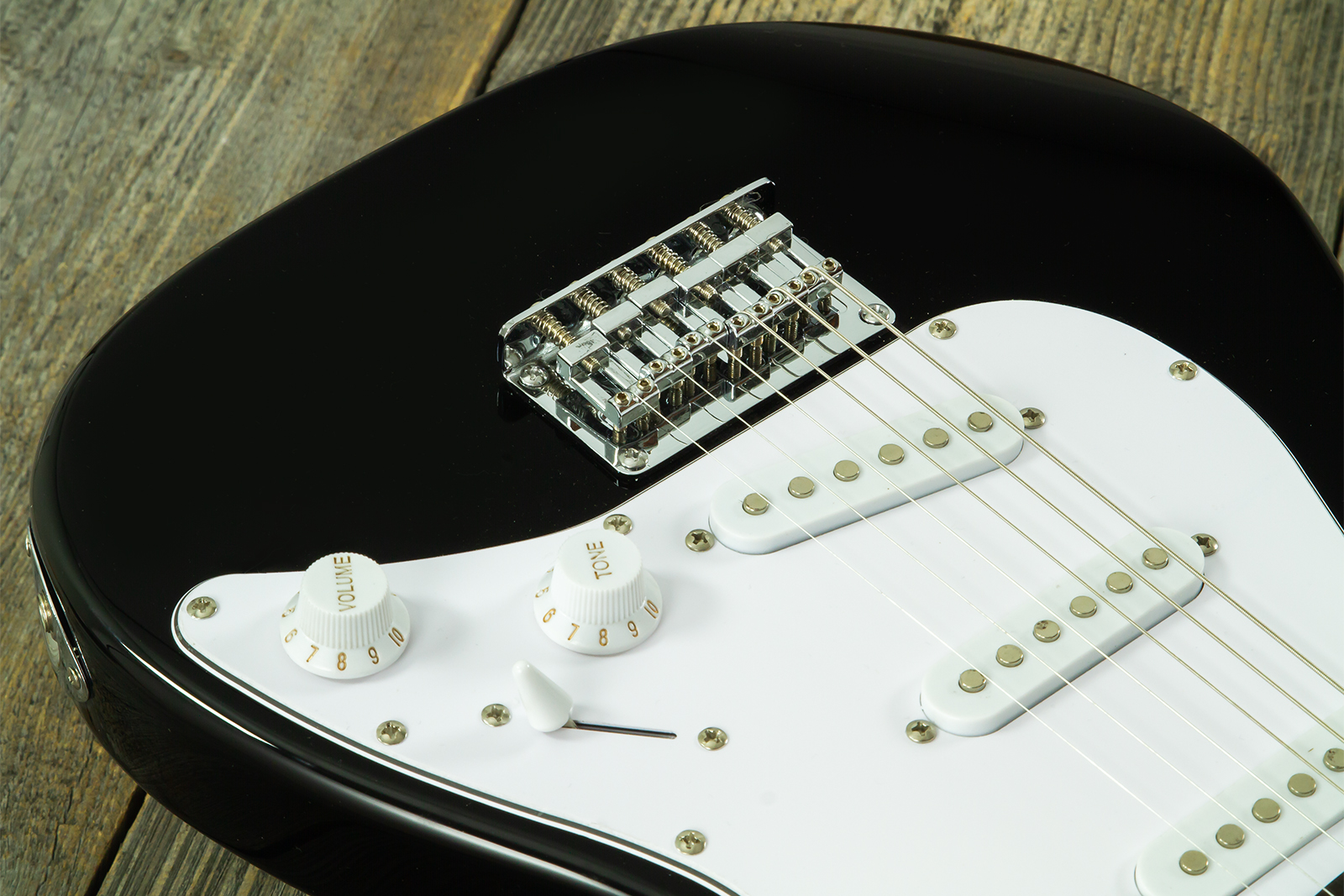Eastone St-mini-blk 3s Trem Pur - Black - Elektrische gitaar voor kinderen - Variation 3