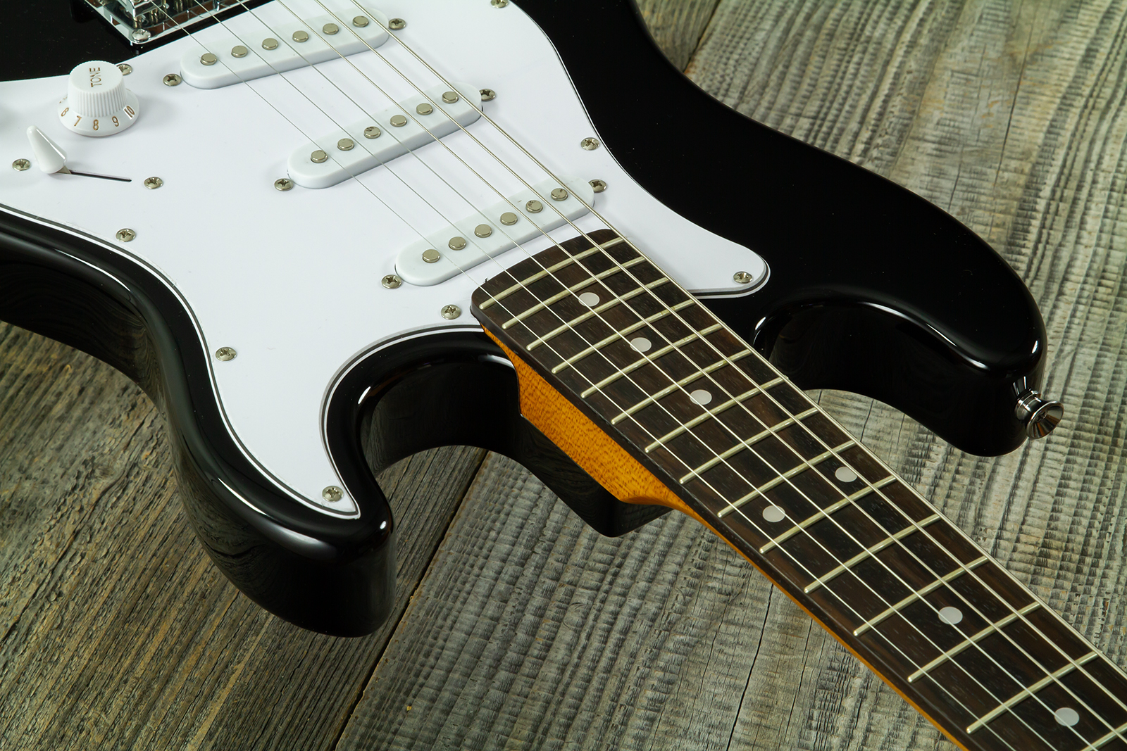 Eastone St-mini-blk 3s Trem Pur - Black - Elektrische gitaar voor kinderen - Variation 4