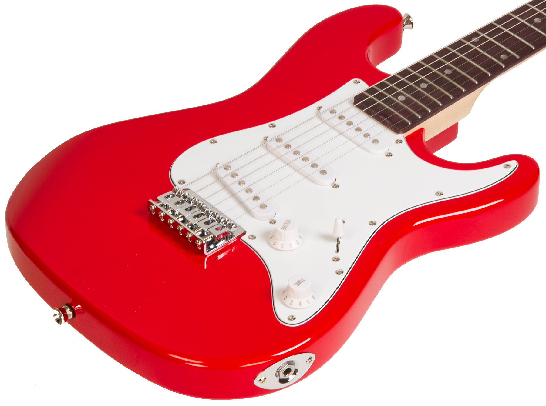 Eastone Str Mini +fender Frontman 20g +cable +clip-on Tuner +mediators +housse +courroie - Red - Elektrische gitaar set - Variation 1