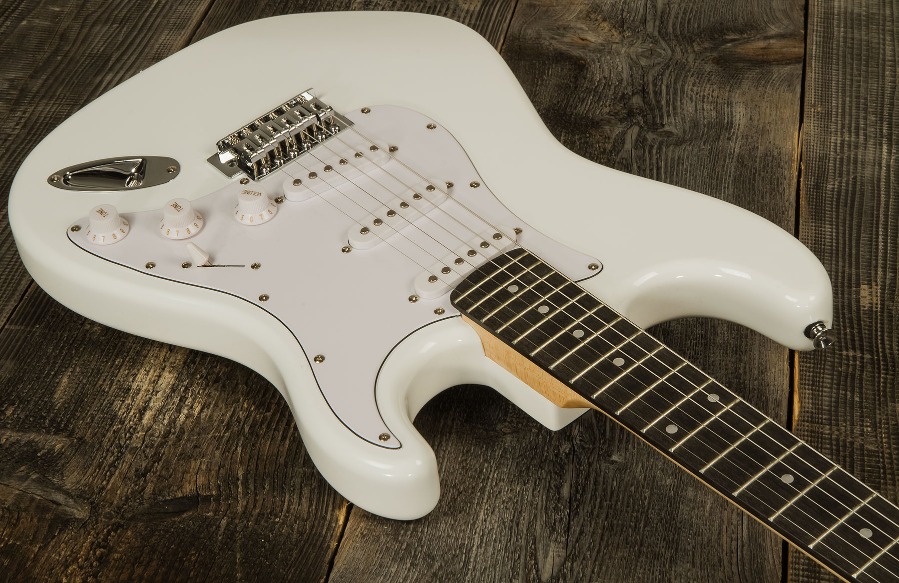 Eastone Str70 3s Trem Pur - Olympic White - Elektrische gitaar in Str-vorm - Variation 1