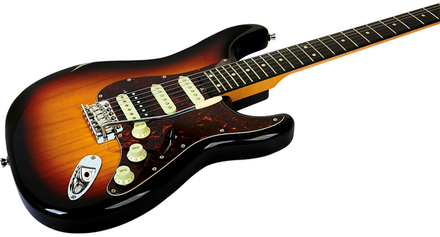 Eko Aire V-nos Original Hss Trem Wpc - Sunburst - Elektrische gitaar in Str-vorm - Variation 2