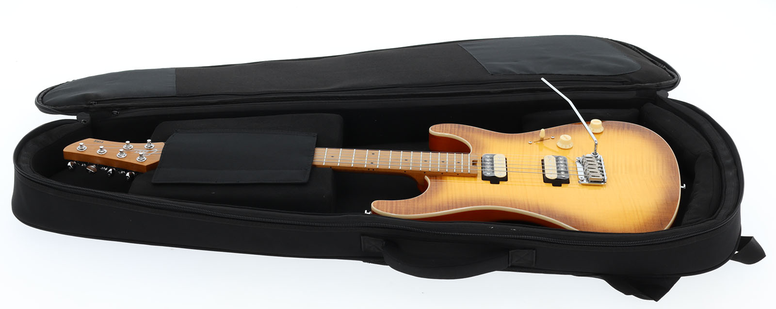 Eko Aurora 400 Trem Hh Mn - Flamed Amber Burst - Elektrische gitaar in Strat vorm - Variation 5