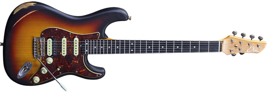 Eko Aire Relic Original Hss Trem Wpc - Sunburst - Elektrische gitaar in Str-vorm - Main picture