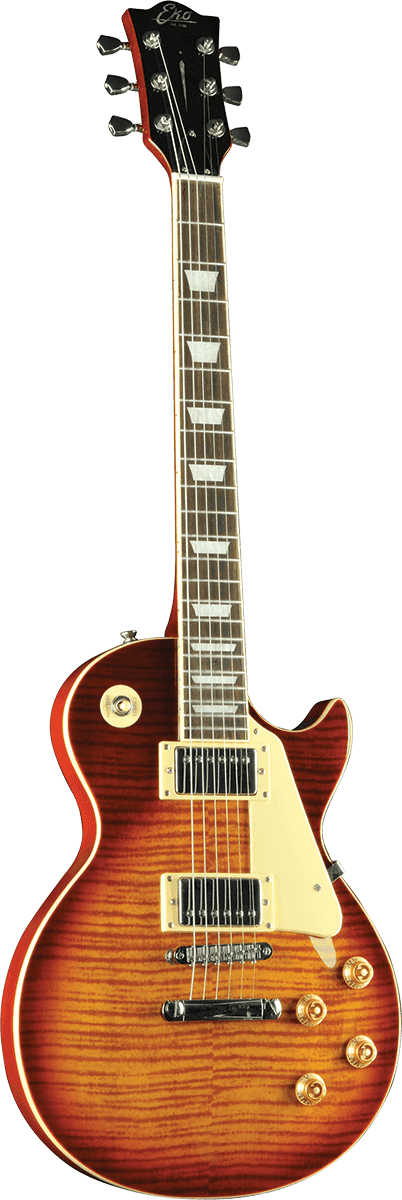 Eko Vl-480 Tribute Starter 2h Ht Wpc - Aged Cherry Burst Flamed - Enkel gesneden elektrische gitaar - Variation 1