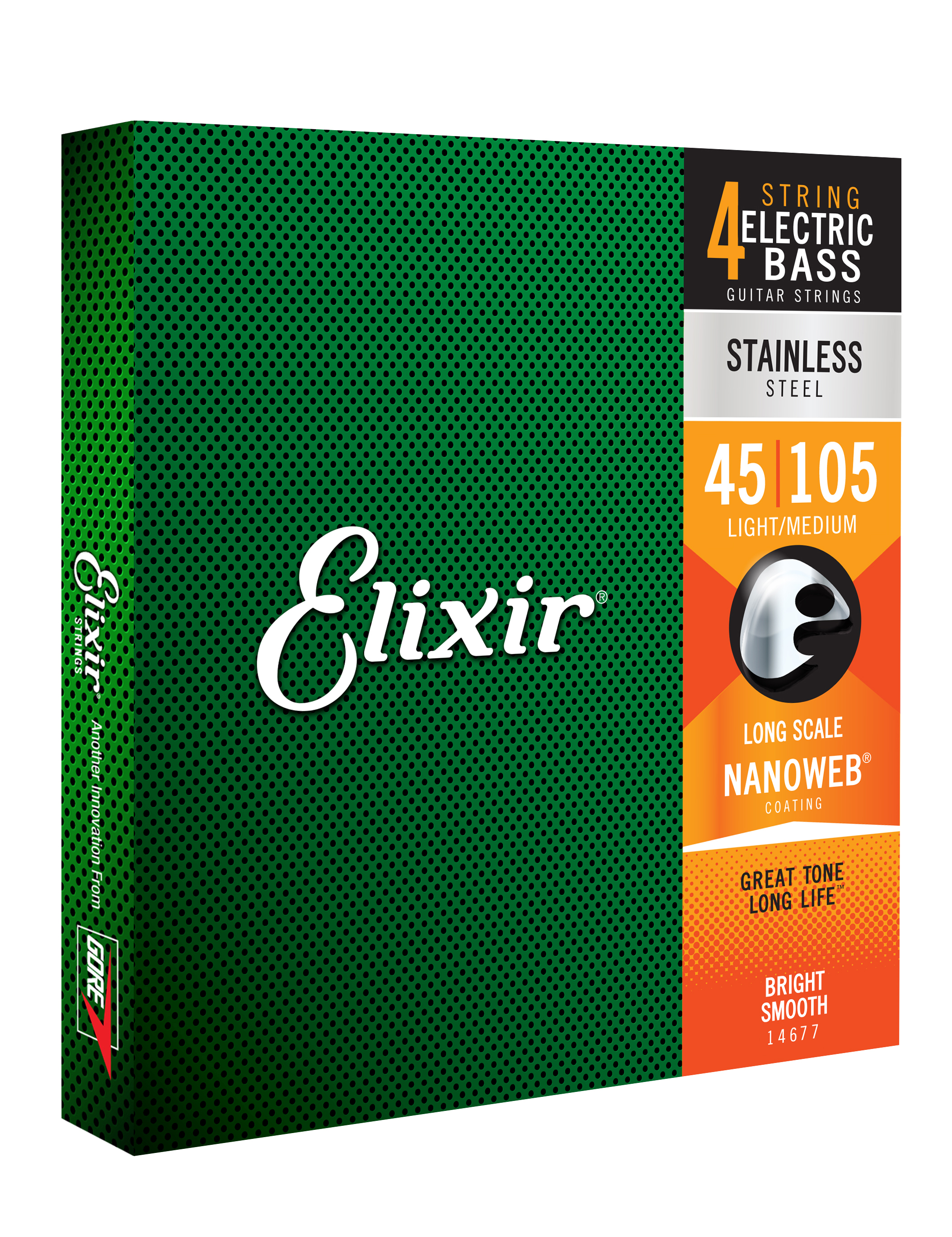 Elixir Jeu De 4 Cordes Bass (4) 14677 Nanoweb Stainless Steel  45-105 - Elektrische bassnaren - Variation 1