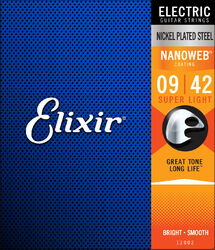 Elektrische gitaarsnaren Elixir Electric (6) Nanoweb Nickel Plated Steel 09-42 - Snarenset