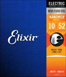 Elektrische gitaarsnaren Elixir Electric (6) Nanoweb Nickel Plated Steel 10-52 - Snarenset