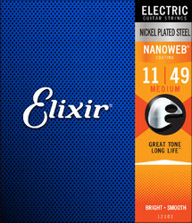 Elektrische gitaarsnaren Elixir Electric (6) Nanoweb Nickel Plated Steel 11-49 - Snarenset