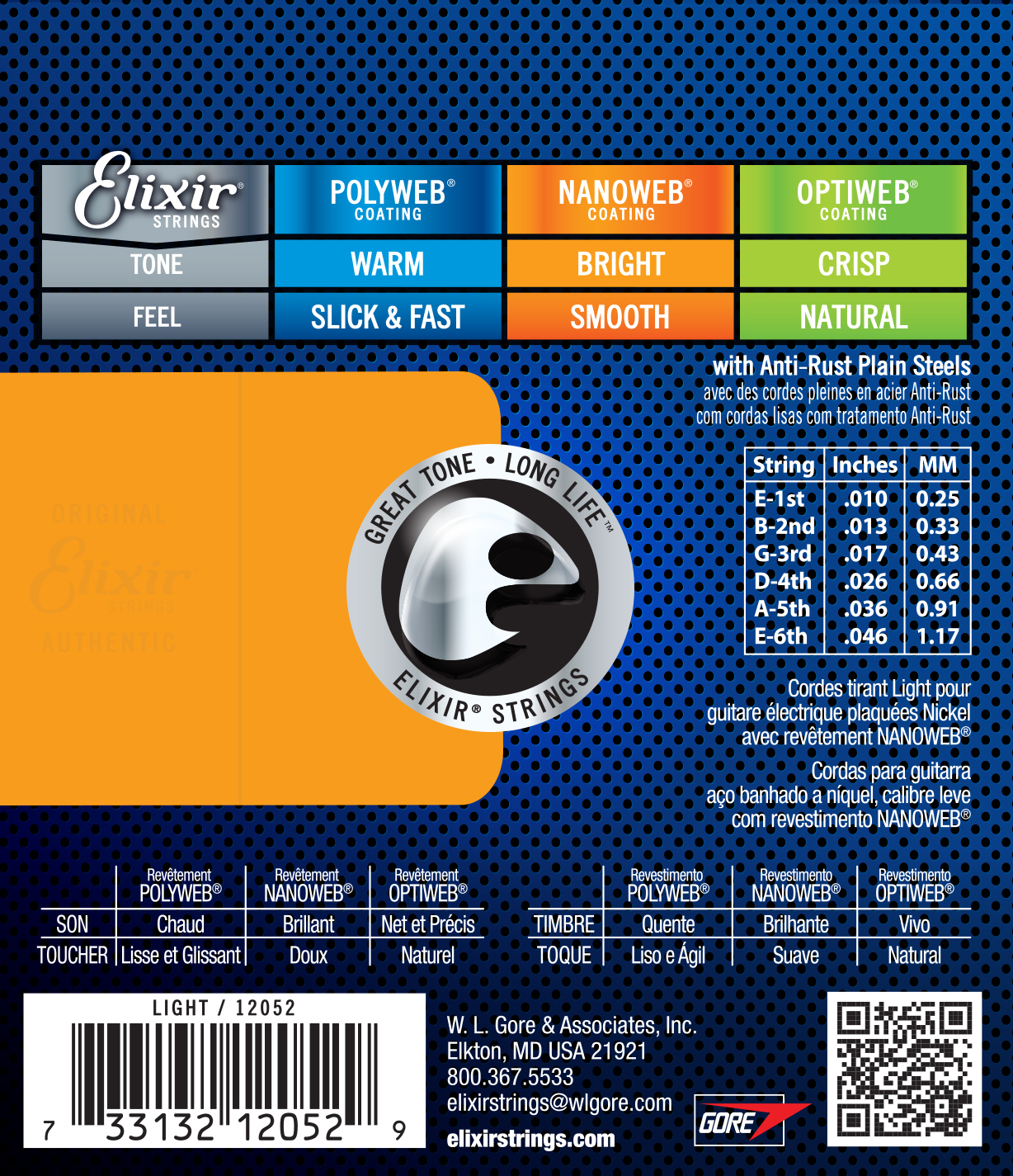 Elixir Jeu De 6 Cordes Electric (6) 12052 Nanoweb Nickel Plated Steel 10-46 - Elektrische gitaarsnaren - Variation 2