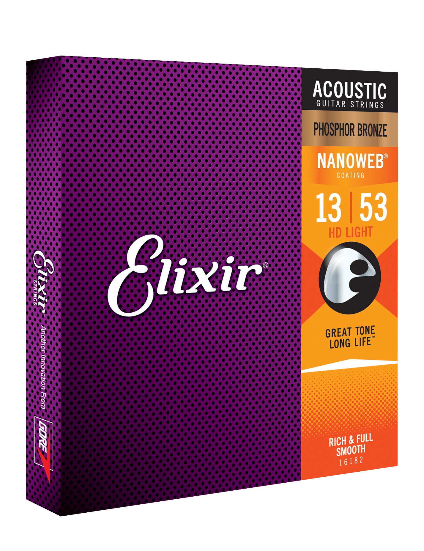 Elixir Jeu De 6 Cordes Acoustic (6) 16182 Nanoweb Phosphore Bronze Hd Light 13-53 - Westerngitaarsnaren - Variation 1