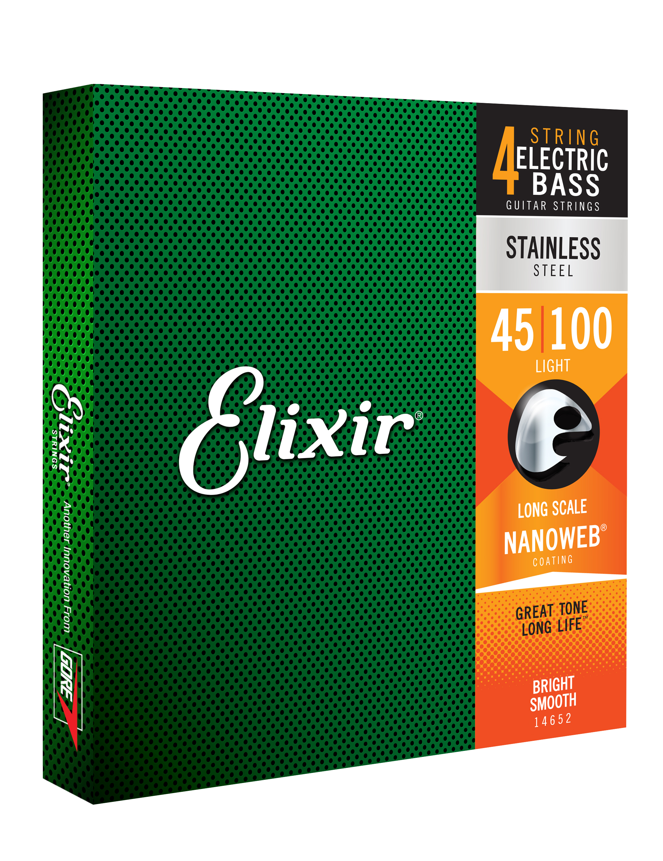 Elixir Jeu De 4 Cordes Bass (4) 14652 Nanoweb Stainless Steel 45-100 - Elektrische bassnaren - Variation 1