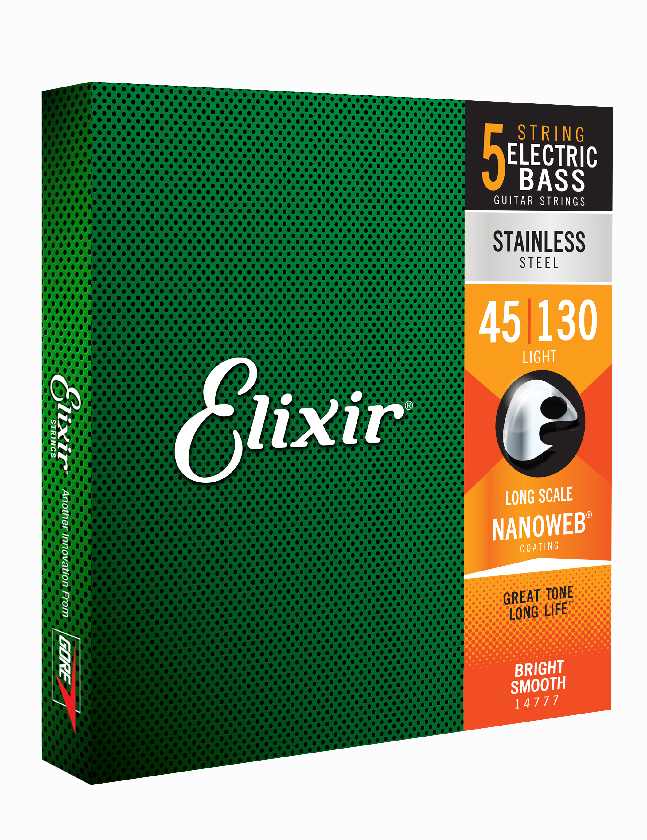 Elixir 14777 Nanoweb Stainless Steel Long Scale Electric Bass Light 5c 40-135 - Elektrische bassnaren - Variation 1