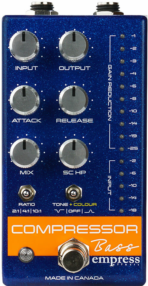 Empress S&d Compressor Bass Blue Sparkle - Compressor/sustain/noise gate effectpedaal - Main picture