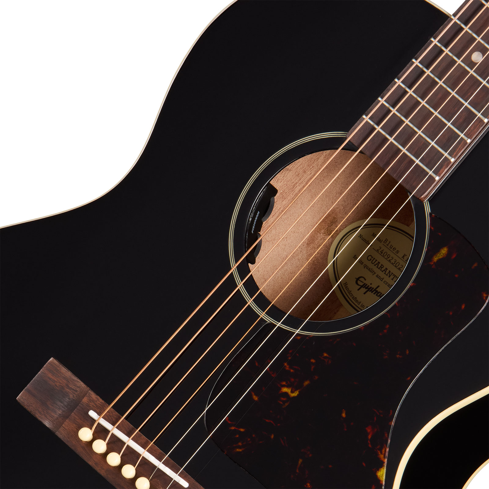 Epiphone Blues King Studio Lh Gaucher Ibg Parlor Epicea Acajou Rw - Ebony - Folk gitaar - Variation 3