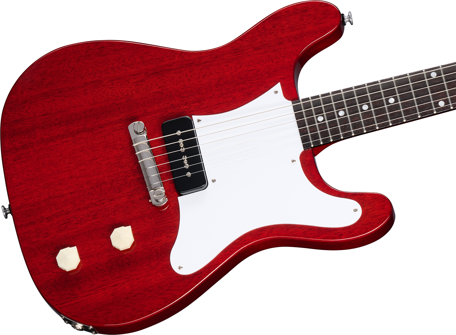 Epiphone Coronet Original Usa 1s P90 Ht Rw - Vintage Cherry - Retro-rock elektrische gitaar - Variation 3