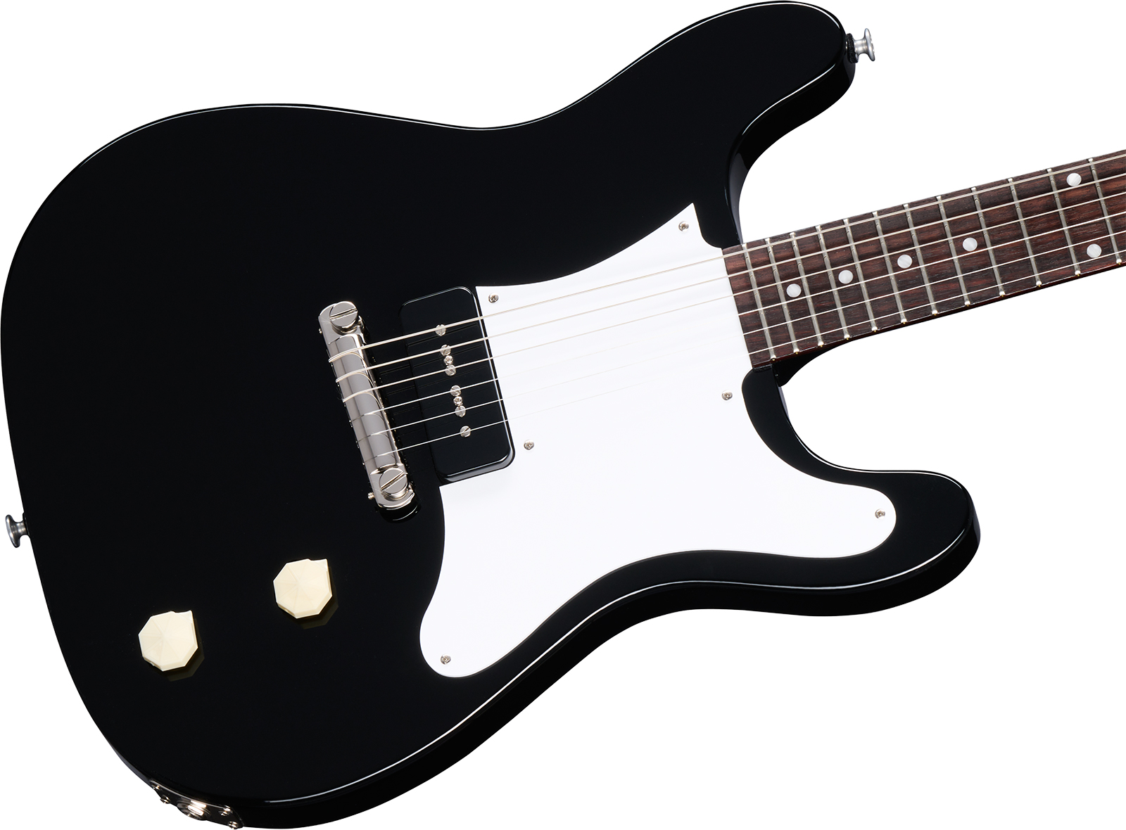 Epiphone Coronet Original Usa 1s P90 Ht Rw - Ebony - Retro-rock elektrische gitaar - Variation 3