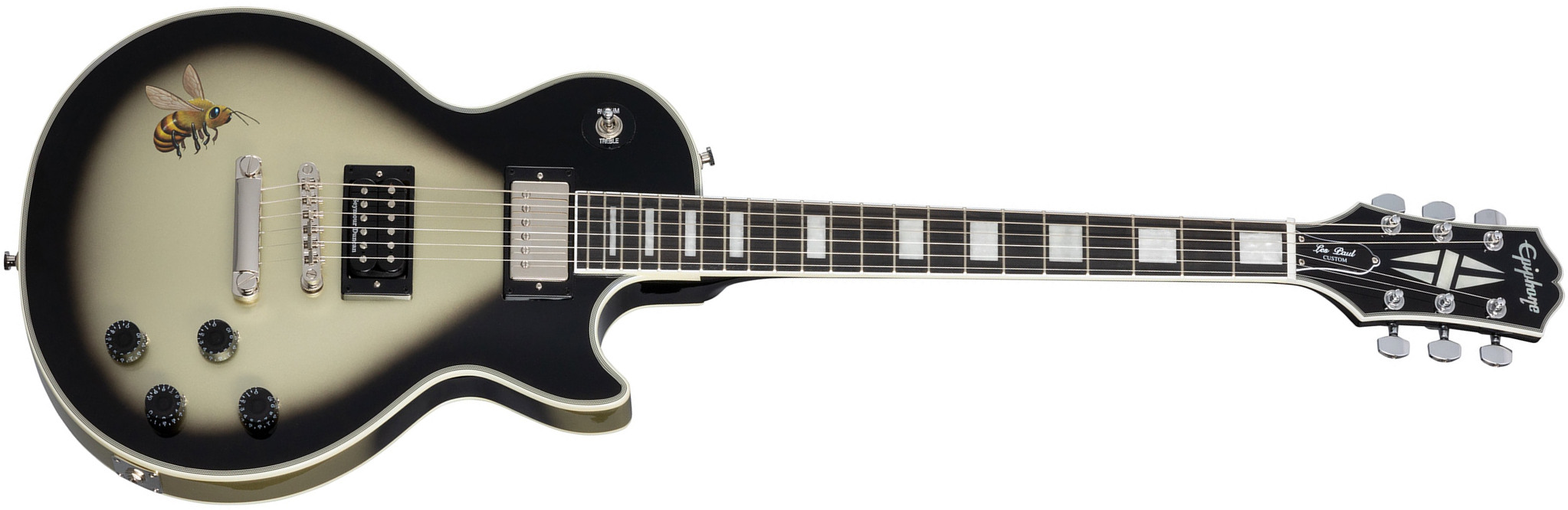 Epiphone Adam Jones Les Paul Custom Mark Ryden's Queen Bee Ltd 2h Ht Eb - Antique Silverburst - Enkel gesneden elektrische gitaar - Main picture