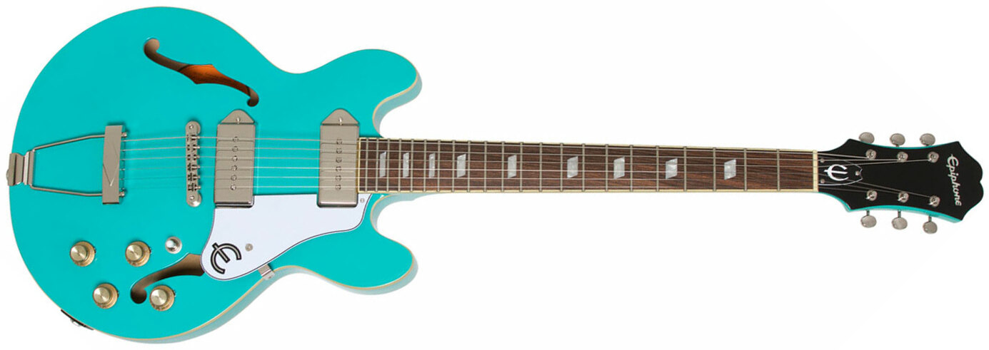 Epiphone Casino Coupe Archtop 2019 2p90 Ht Pf - Turquoise - Semi hollow elektriche gitaar - Main picture