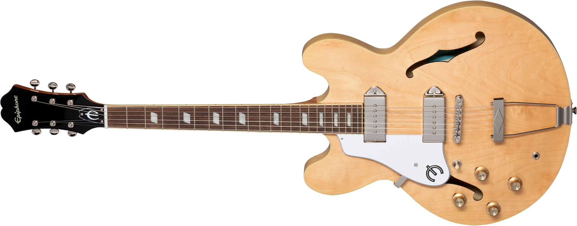 Epiphone Casino Lh Original Archtops Gaucher 2s P90 Ht Rw - Natural - Semi hollow elektriche gitaar - Main picture