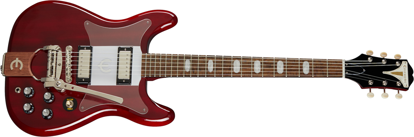 Epiphone Crestwood Custom 2mh Trem Lau - Cherry - Retro-rock elektrische gitaar - Main picture