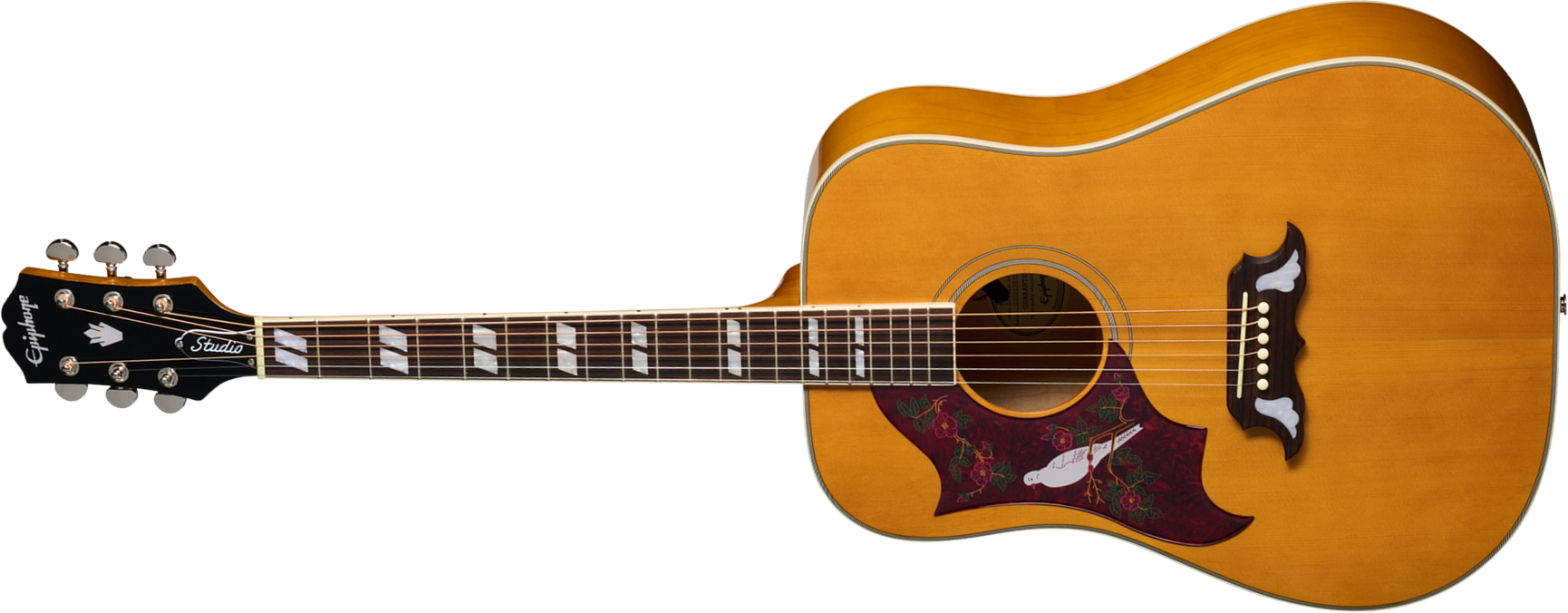 Epiphone Dove Studio Lh Gaucher Ibg Dreadnought Epicea Erable Rw - Natural - Folk gitaar - Main picture