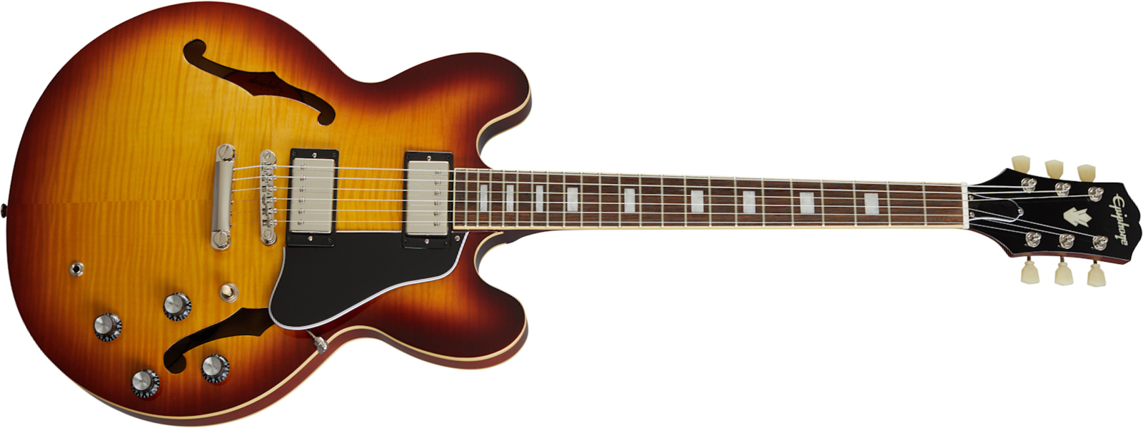Epiphone Es-335 Figured Inspired By Gibson Original 2h Ht Rw - Raspberry Tea Burst - Semi hollow elektriche gitaar - Main picture