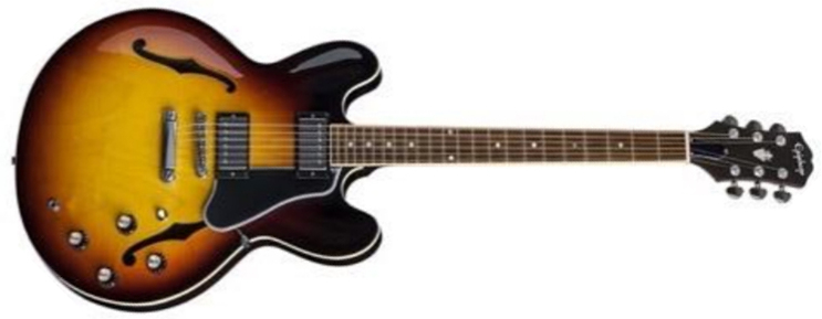 Epiphone Es-335 Inspired By Gibson Original 2h Ht Rw - Vintage Sunburst - Semi hollow elektriche gitaar - Main picture