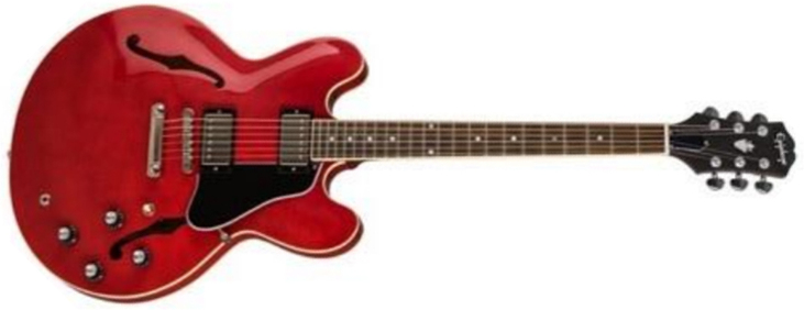 Epiphone Es-335 Inspired By Gibson Original 2h Ht Rw - Cherry - Semi hollow elektriche gitaar - Main picture