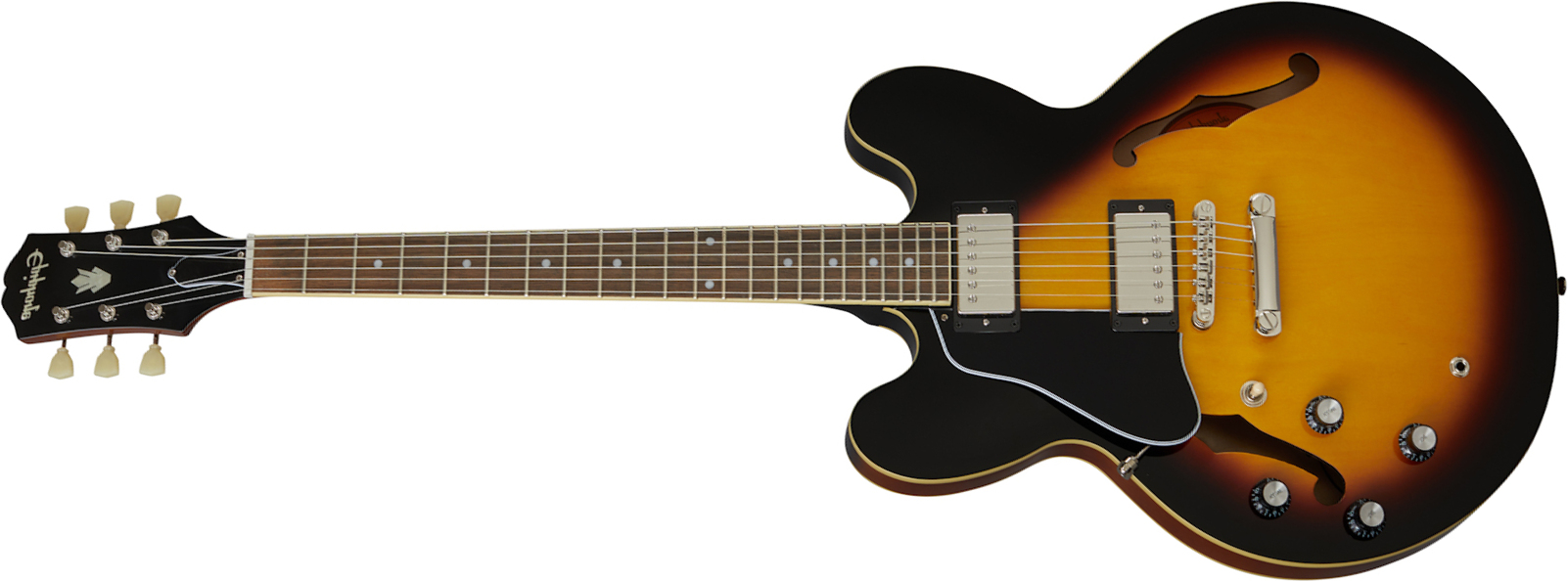 Epiphone Es-335 Lh Inspired By Gibson Original Gaucher 2h Ht Rw - Vintage Sunburst - Linkshandige elektrische gitaar - Main picture