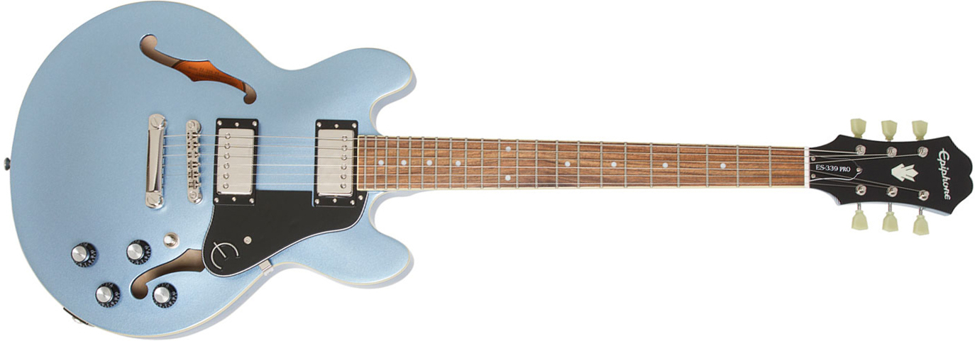 Epiphone Es-339 Pro Hh Ht Pf - Pelham Blue - Semi hollow elektriche gitaar - Main picture