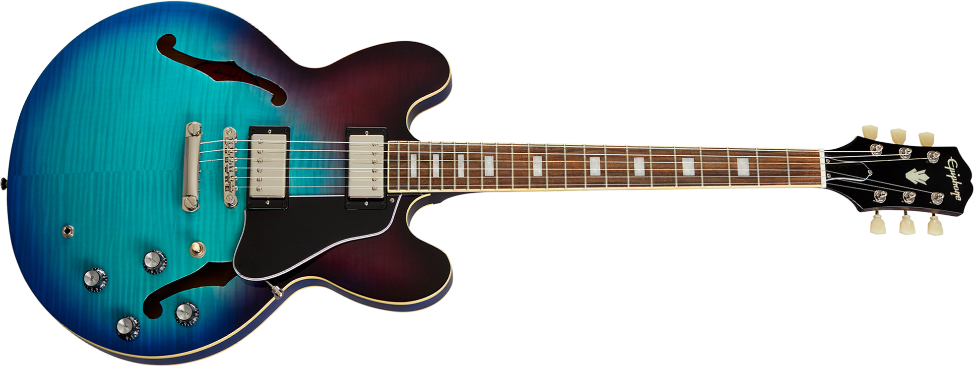 Epiphone Es335 Figured Ibg Original 2h Ht Rw - Blueberry Burst - Semi hollow elektriche gitaar - Main picture