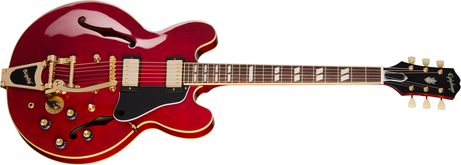 Epiphone Es345 Back To The Future 2h Trem Bigsby  Rw - Cherry Red - Semi hollow elektriche gitaar - Main picture
