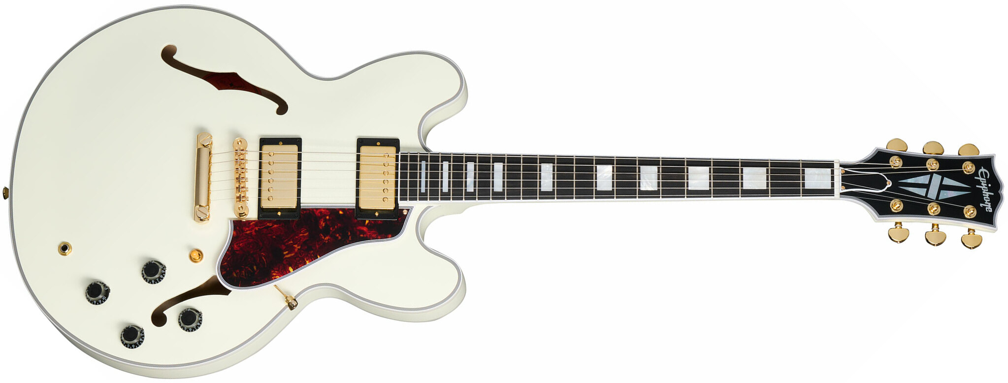 Epiphone Es355 1959 Inspired By 2h Gibson Ht Eb - Vos Classic White - Semi hollow elektriche gitaar - Main picture
