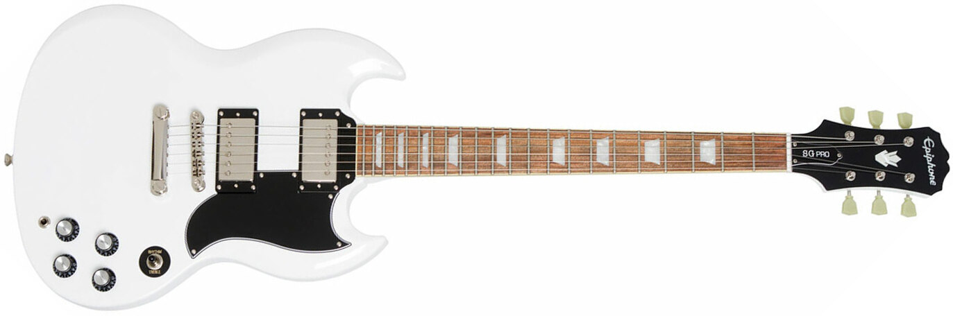 Epiphone G-400 Pro Hh Ht Pf - Alpine White - Guitarra eléctrica de doble corte. - Main picture