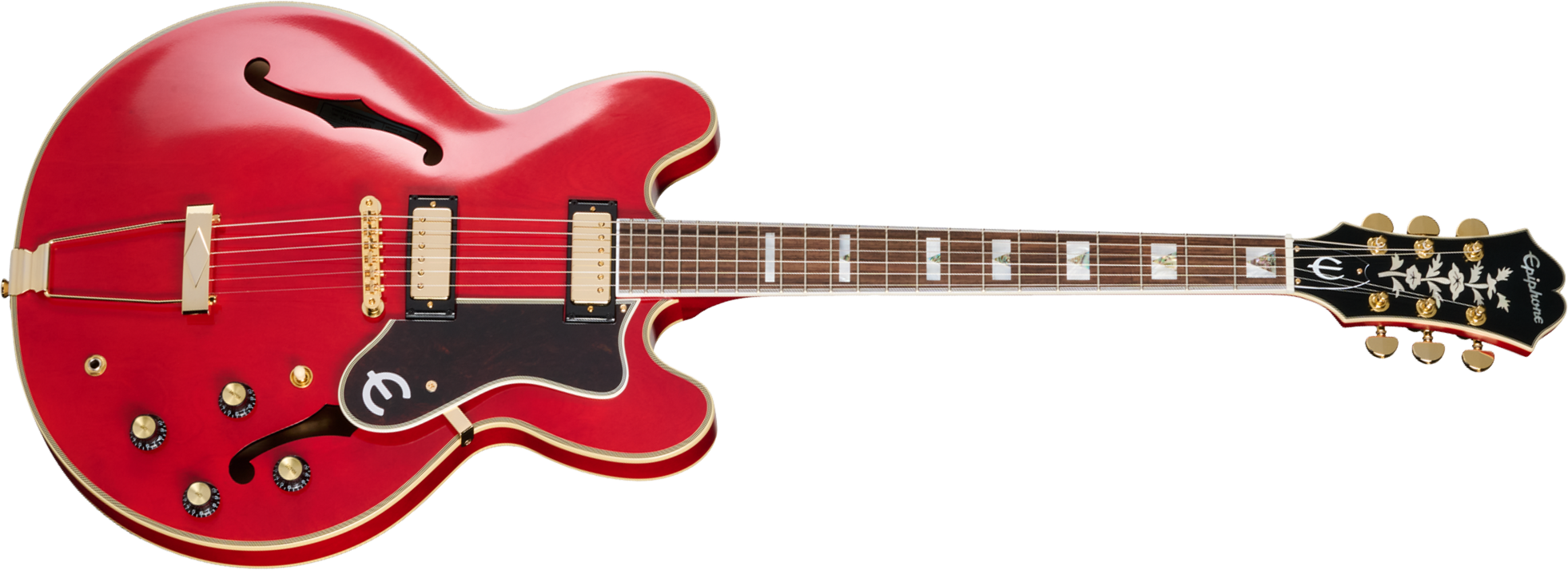 Epiphone Gem Archer Sheraton Masterbilt 2mh Gibson Usa Ht Rw - Cherry Red - Semi hollow elektriche gitaar - Main picture