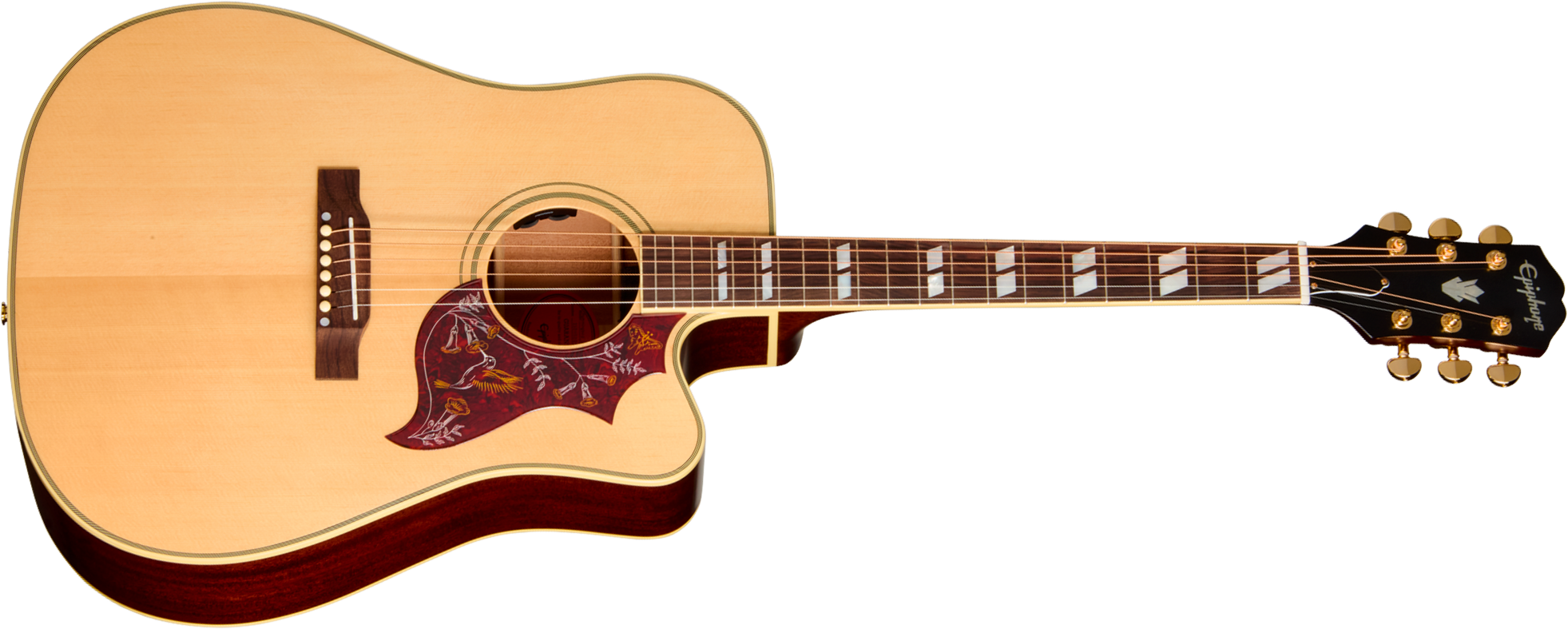 Epiphone Hummingbird Standard Ec Ibg Dreadnought Cw Epicea Acajou Rw - Natural - Folk gitaar - Main picture