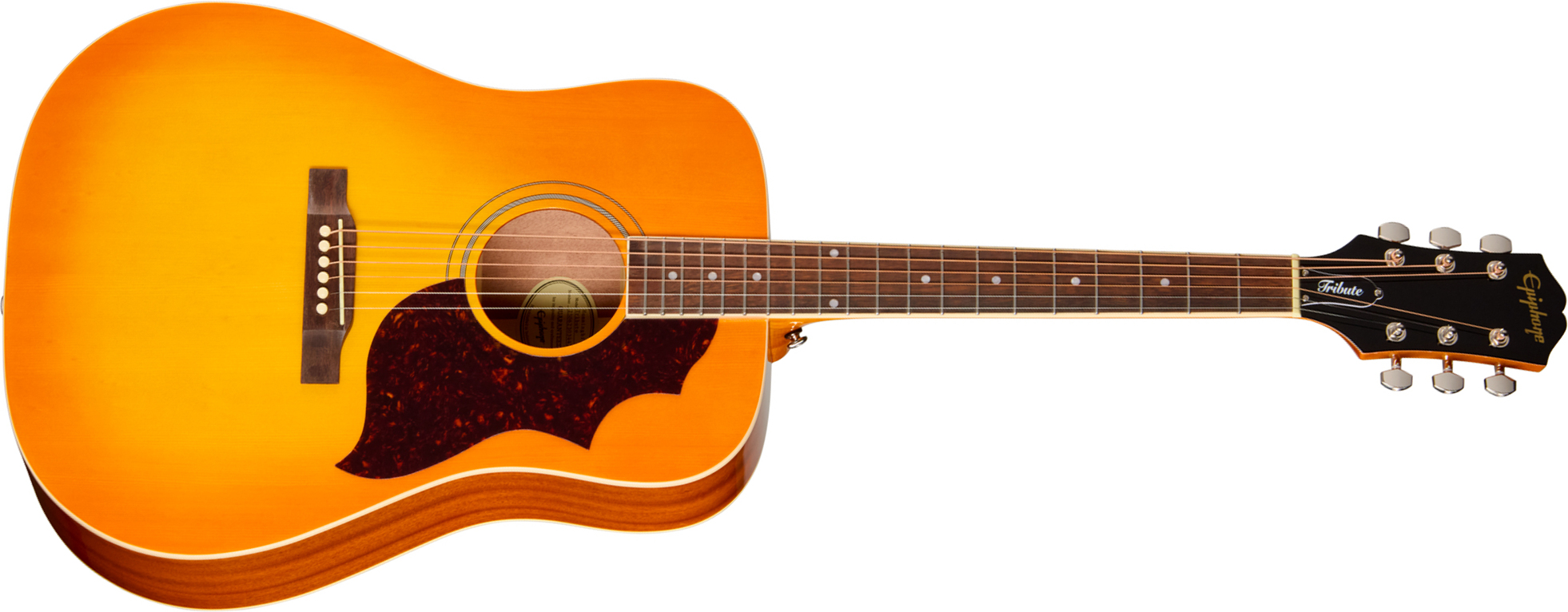 Epiphone Hummingbird Tribute Dreadnought Shsc Epicea Acajou Lau - Heritage Sunburst - Folk gitaar - Main picture