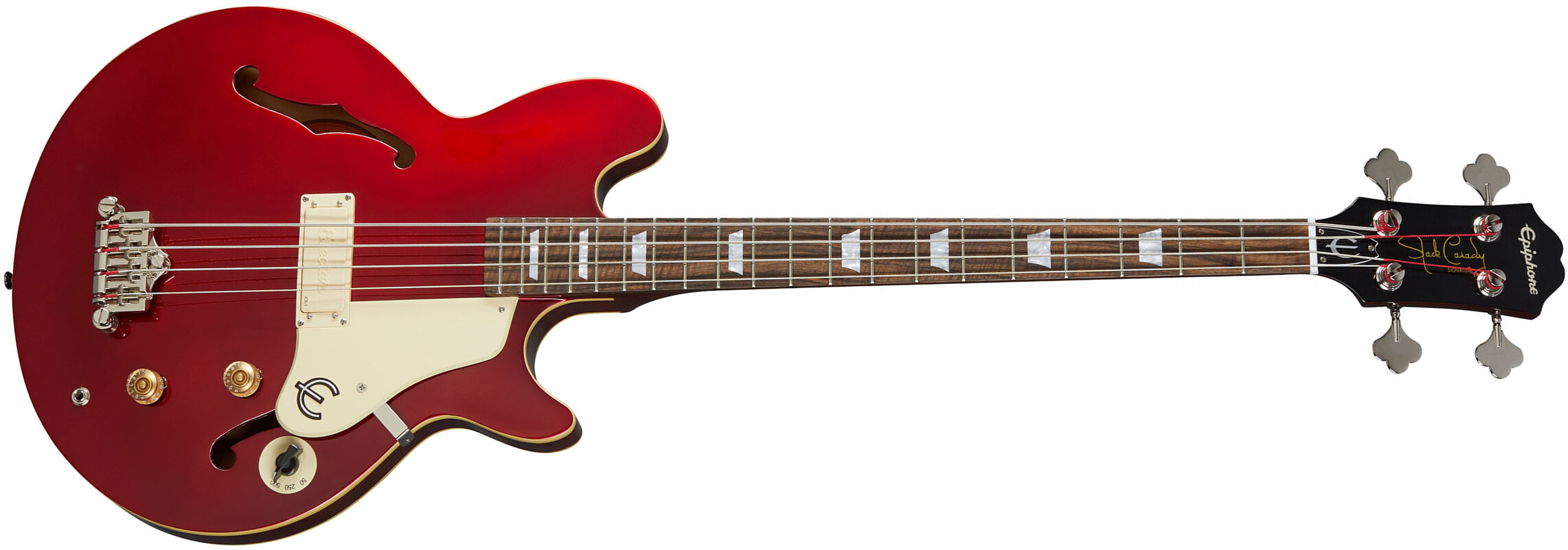 Epiphone Jack Casady Bass Signature Lau - Sparkling Burgundy - Hollow body elektrische bas - Main picture