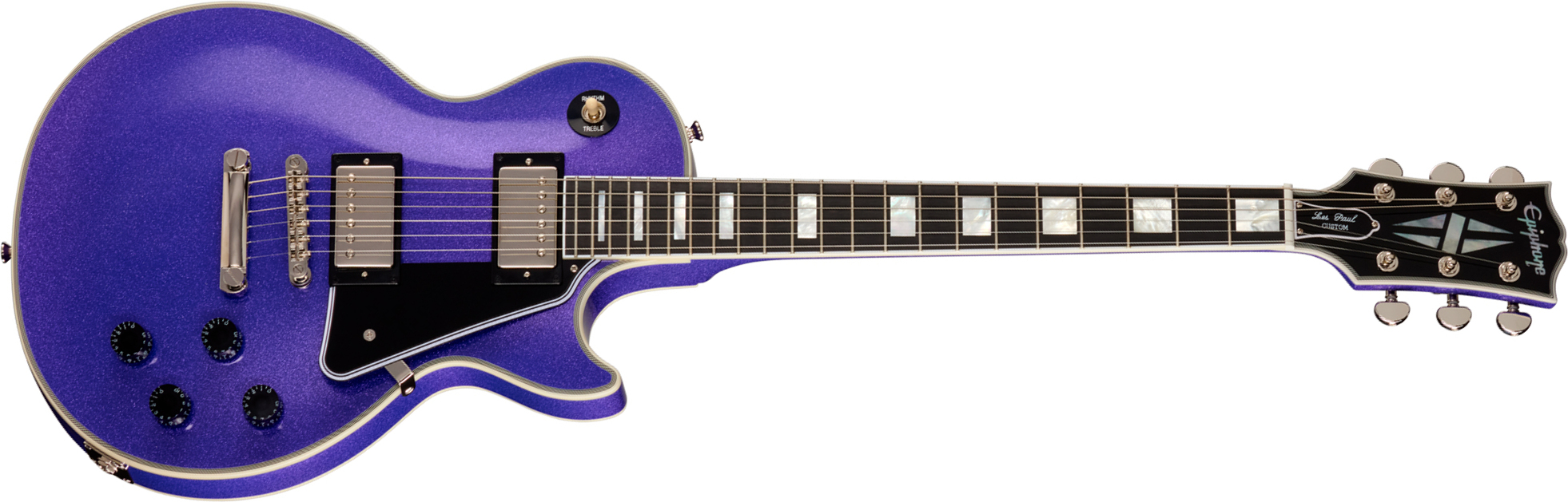 Epiphone Les Paul Custom Igc 2h Gibson Ht Eb - Amethyst Sparkle - Single cut gitaar - Main picture
