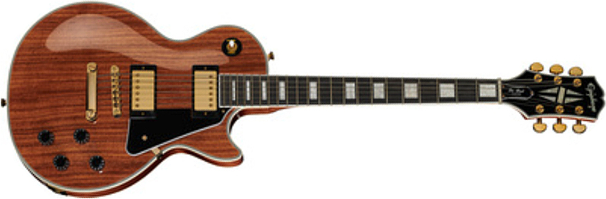 Epiphone Les Paul Custom Koa 2h Ht Eb - Natural - Enkel gesneden elektrische gitaar - Main picture