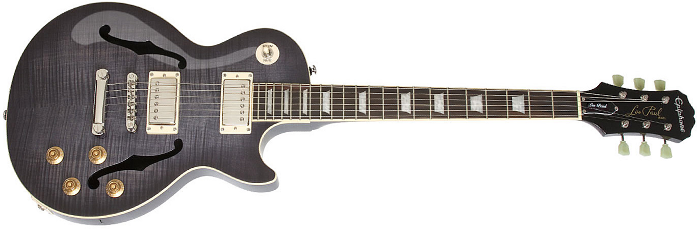 Epiphone Les Paul Es Pro 2016 - Trans Black - Semi hollow elektriche gitaar - Main picture