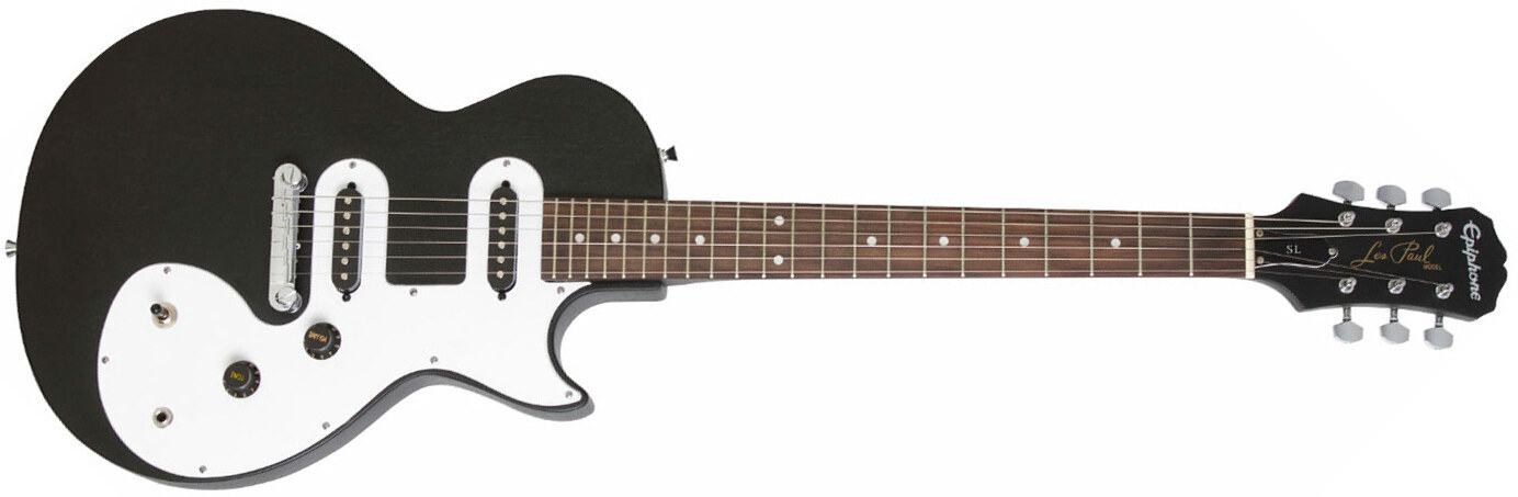 Epiphone Les Paul Melody Maker E1 2s Ht - Ebony - Enkel gesneden elektrische gitaar - Main picture