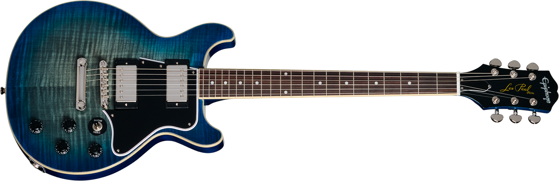 Epiphone Les Paul Special Double Cut Figured Ibg Dc 2h Ht Rw - Ocean Water - Double cut gitaar - Main picture