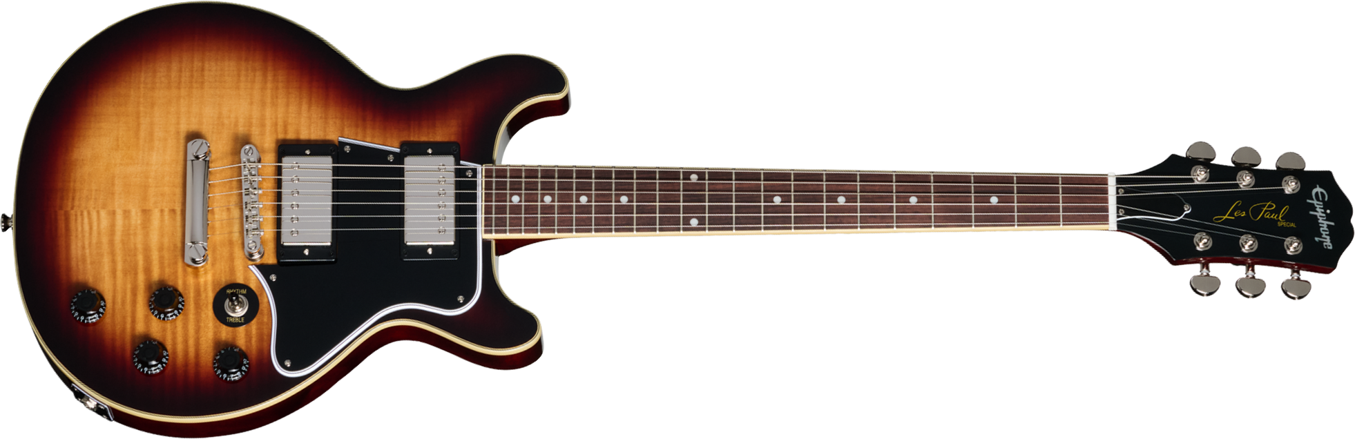 Epiphone Les Paul Special Double Cut Figured Ibg Dc 2s P90 Ht Rw - Bourbon Burst - Double cut gitaar - Main picture