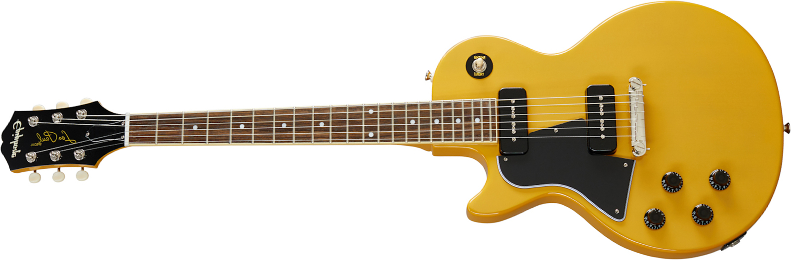 Epiphone Les Paul Special Lh Original Gaucher 2s P90 Ht Lau - Tv Yellow - Linkshandige elektrische gitaar - Main picture