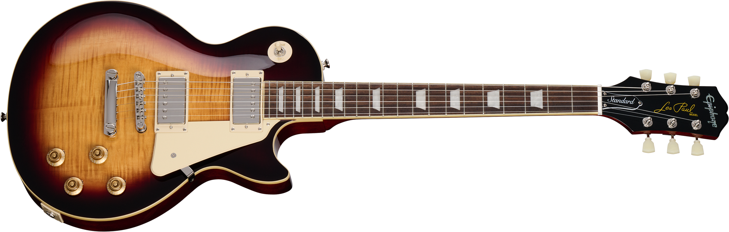 Epiphone Les Paul Standard 50s Figured Insp. By Gibson 2h Ht Lau - Bourbon Burst - Enkel gesneden elektrische gitaar - Main picture